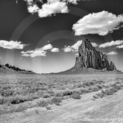 View Towards Tsé Bit’ai’i, Shiprock, New Mexico | Black & White Fine Art Photography Print for Sale | Chronoscope Pictures