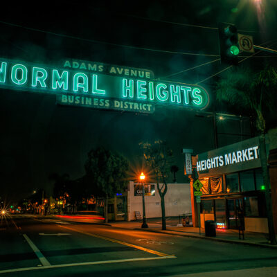 Normal Heights San Diego Sign | Fine Art Neon Sign Photography Print for Sale | Chronoscope Pictures