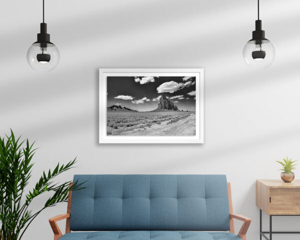 View Towards Tsé Bit’a’i, Shiprock, New Mexico | Black & White Fine Art Photography Print for Sale | Chronoscope Pictures