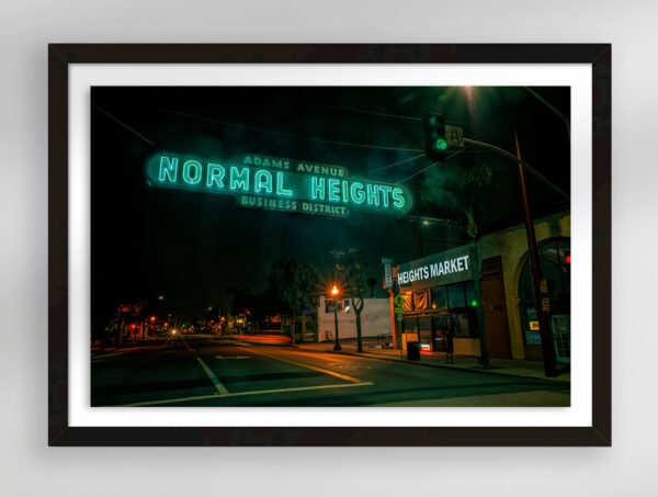 Normal Heights San Diego Sign | Fine Art Neon Sign Photography Print for Sale | Chronoscope Pictures
